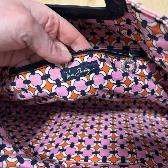 Vera Bradley Charleston Tote Loves Me Pink Orange Floral Bag Purse - Picture 5 of 7